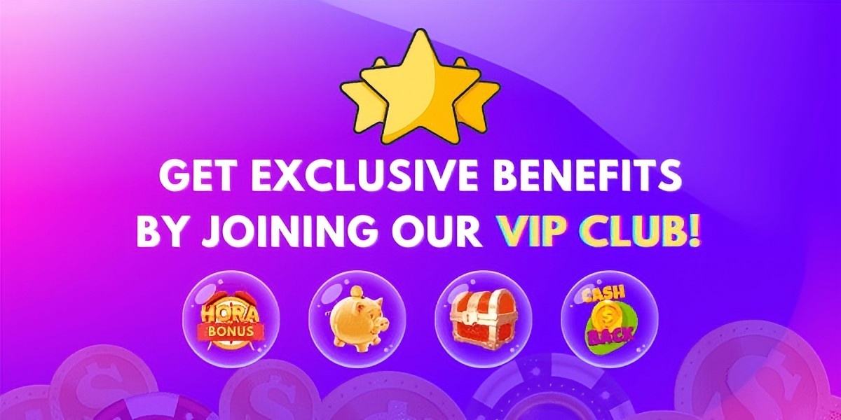 Gold-and-purple casino promo banner with lucky characters and falling coins
